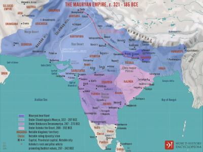 Map of Maurya Empire - one of the age of indian civilization
