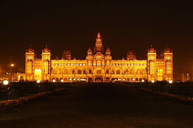Magnificent Mysore Palace, a jewel among historical monuments in India, showcasing Indo-Saracenic architecture and opulent interiors.